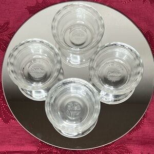 LOT of 4 Pyrex #463 Clear Glass Custard Cup Scalloped Rim 6oz Bowl